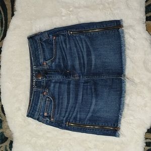 American eagle hi rise mini denim skirt zipper details sz 00